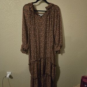 Floral Print Sheer Maxi Dress